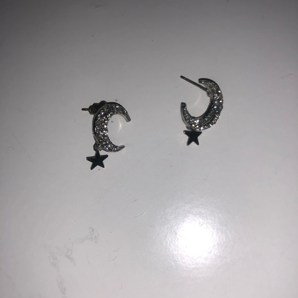 SILVER MOON AND STAR EAREINGS